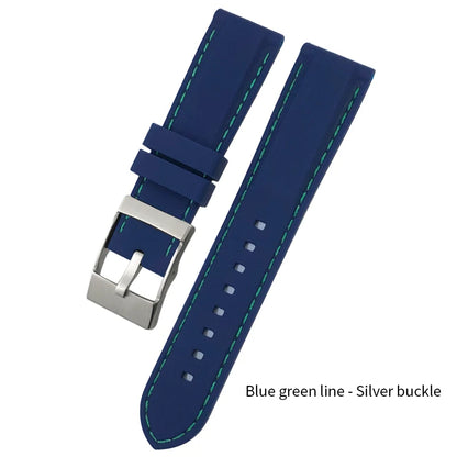 Bracelet de Montre en Caoutchouc de Silicone Souple, Coloré, pour Breitling SEIKO Longines Tudor mol, 20mm 21mm 22mm 23mm 24mm