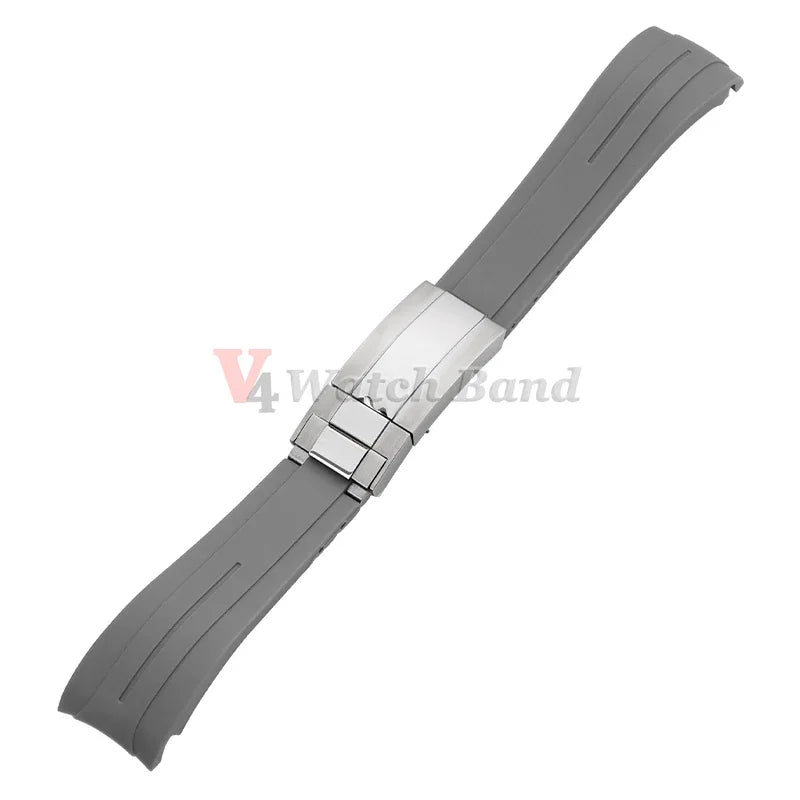 20mm Rubber Watch Strap for Rolex, Water Ghost Bracelet, Oysterflex, Curved End Silicone Watch Strap, Men's Sport Belt