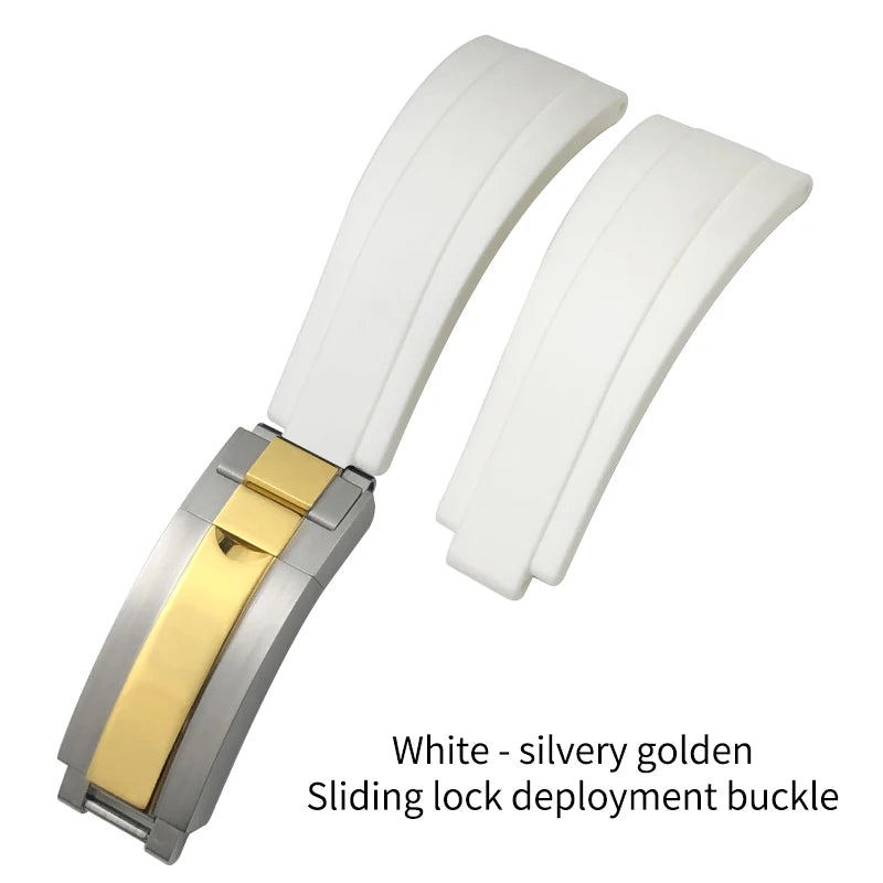Natural Rubber Watch Strap for Rolex SUBMARINER Explorer Air King Deepsea, Soft Silicone Watch Band, High Quality, 20mm, 21mm