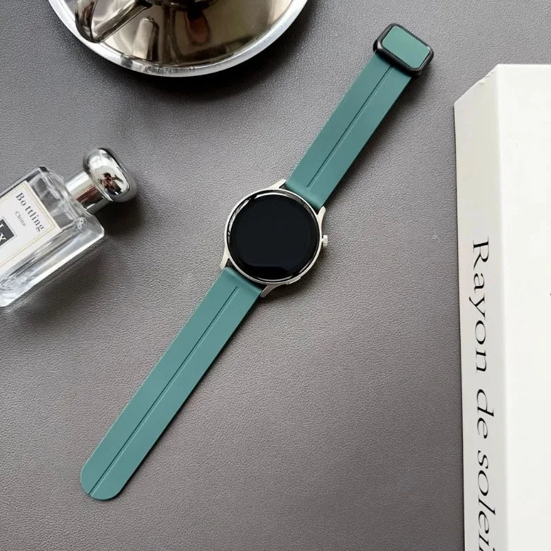 20 22mm Silicone Strap with Magnetic Clasp for Samsung Galaxy Watch 8 4 5 6 Pro 40mm 44mm 45mm 42/46mm