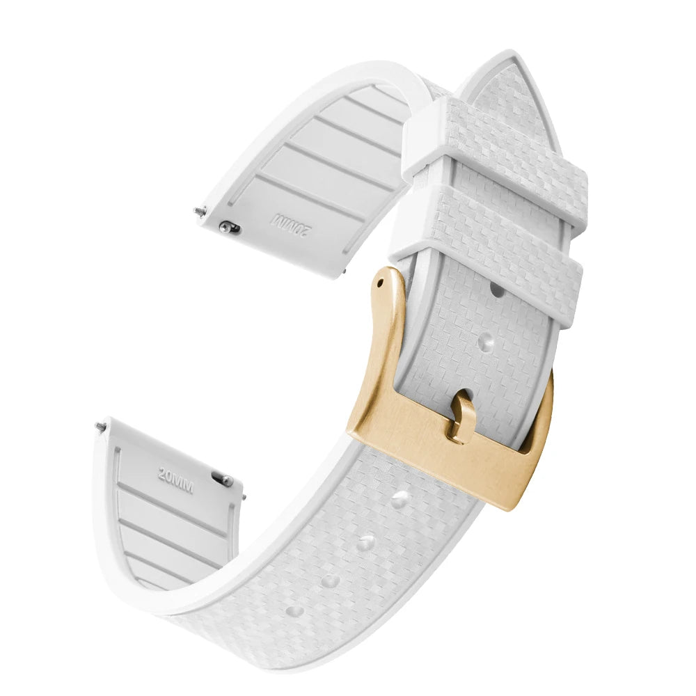 FKM Mosaic Rubber Watch Strap, 20mm 22mm, Quick Release, for Sport Diver, for Rolex Seiko Omega Cartier, Universal Belt
