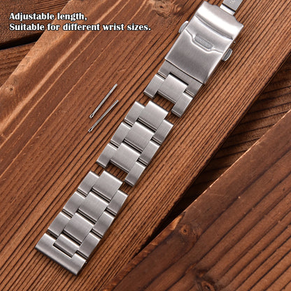 Luxury Stainless Steel Watch Band, 18mm 20mm 22mm, Three-Link Steel Bracelet, Quick Release, Straight End, for Rolex