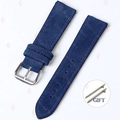 18mm 19mm 20mm 22mm Vintage daim peau de vache Bracelet de montre à la main Bracelet de montre gris marron vert Bracelet à dégagement rapide pour hommes femmes