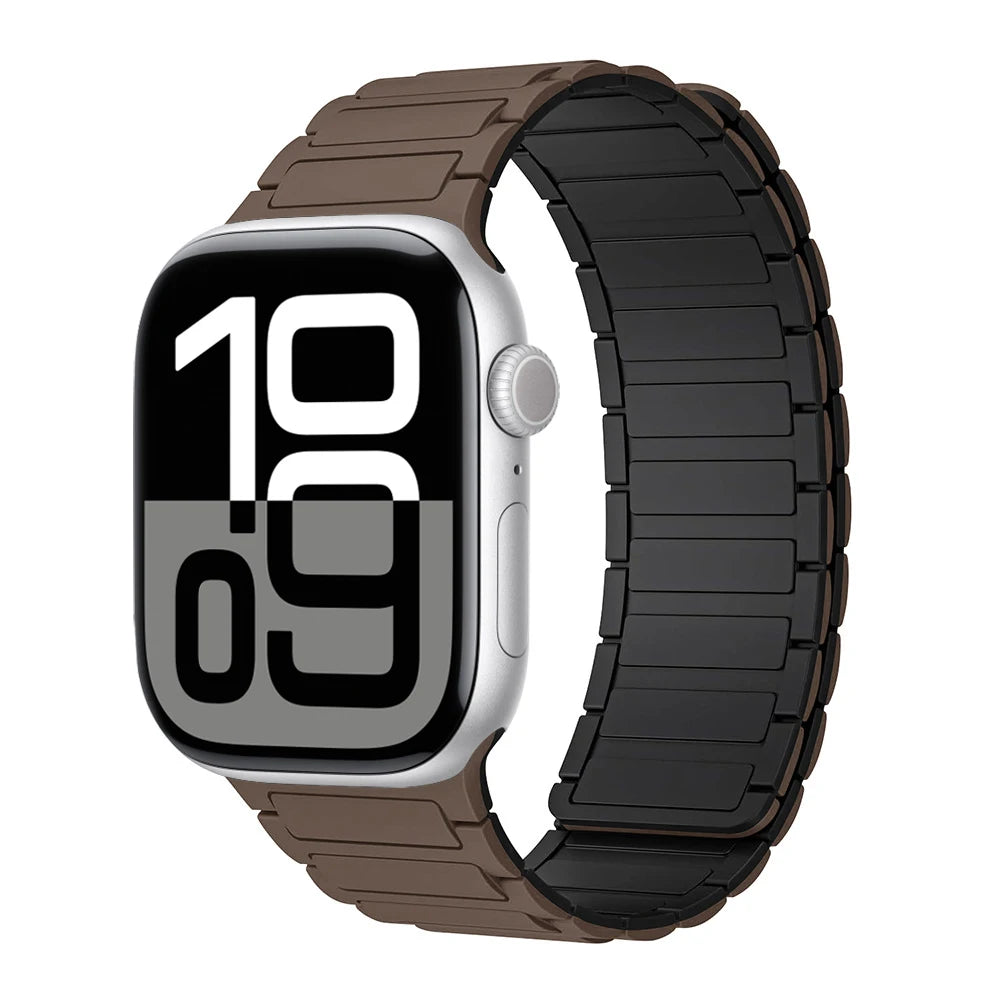 Correa con hebilla magnética para relojes Apple de 46 mm, 44 mm, 40 mm, 45 mm, 41 mm, 42 mm, correa de silicona para iWatch serie 11, 10, 9, 8, 7, 6, SE, Ultra 3