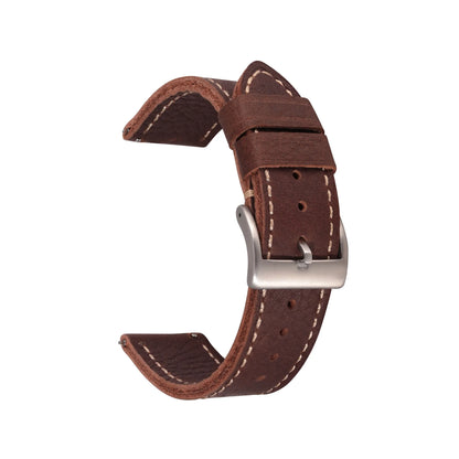 Bracelet en cuir rétro classique de 20 mm, 22 mm, 24 mm avec design à dégagement rapide et boucle en acier inoxydable, adapté à un usage professionnel et décontracté.