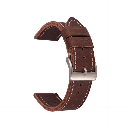 Correa de cuero retro clásica de 20 mm, 22 mm, 24 mm con diseño de liberación rápida y hebilla de acero inoxidable, adecuada para uso profesional e informal.