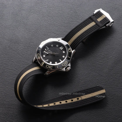 Bracelet en Nylon nervuré de 20mm pour Omega pour Swatch pour Moonswatch, boucle pliante en acier inoxydable, bracelet de montre de remplacement pour hommes et femmes