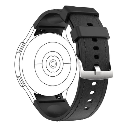 Genuine Leather Watch Strap for Samsung Galaxy Watch 7/FE/6/5/5pro/4 (40mm/44mm) Secure Buckle Classic Durable