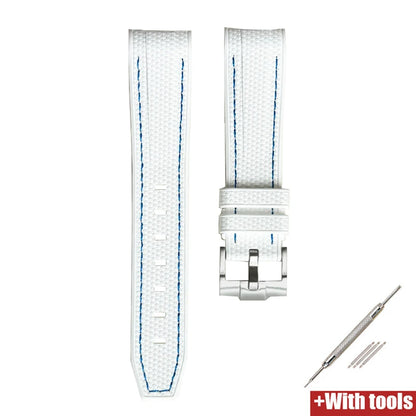 Bracelet de montre en caoutchouc et Silicone, 20mm, pour Omega X Swatch Joint MoonSwatch, pour Seamaster 300, pour hommes et femmes, extrémité incurvée