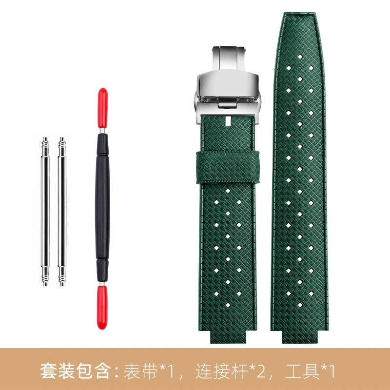 Cinturino in gomma per orologio LV, con apertura rialzata, Louis Vuitton, serie Tambour, Q1121, cinturino dedicato, uomo, donna, Q114k