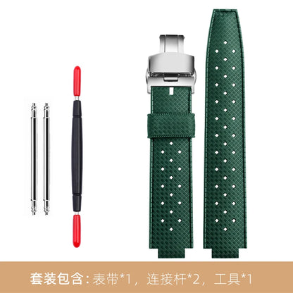 Cinturino in gomma per orologio LV, con apertura rialzata, Louis Vuitton, serie Tambour, Q1121, cinturino dedicato, uomo, donna, Q114k