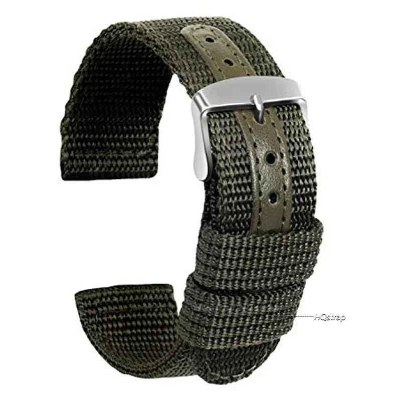 Cinturino per orologio in tela di Nylon intrecciato, cintura morbida, cinturino universale in pelle per uomo donna, cinturino sportivo da 18mm 20mm 22mm 24mm