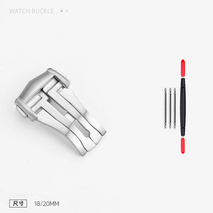 Fibbia deployante per cinturino Omega in pelle/gomma, chiusura deployante in metallo, in acciaio inossidabile, accessori per fibbia dell'orologio, 16mm 18mm 20mm