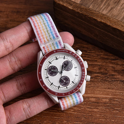 New Design Adjustable Quick Release Hook Buckle Watch Straps 20mm 22mm Bands for Comfortable Nylon Bracelet Elastic Nylon Watch Bands