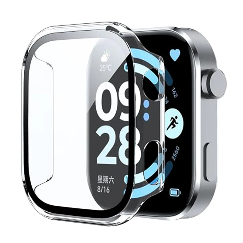 Xiaomi Redmi Watch 6用ケース＋ガラス、スクリーンプロテクター、強化ガラス製バンパー保護カバー、保護ケース、アクセサリー