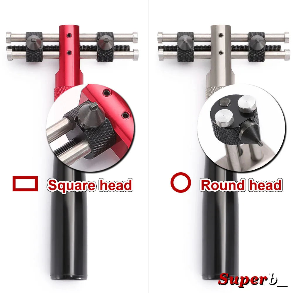 3-in-1 metal watchmaker tool: Adjustable case opener, press to close and open the case back, watch movement holder