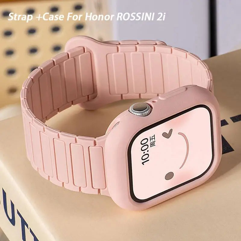 Magnetic loop + silicone case + adjustment tool for Honor Choice ROSSINI 2i smartwatch strap