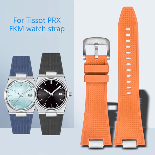 Cinturino per orologio in silicone da 27 mm per Tissot PRX, cinturino per orologio FKM di alta qualità da uomo
