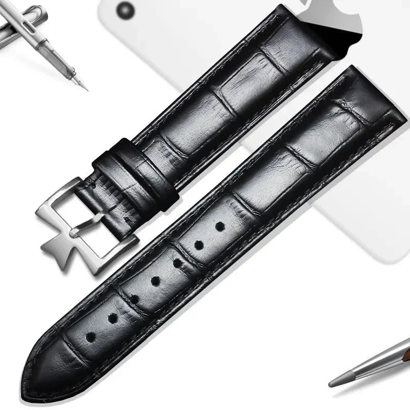 Cinturino universale in pelle da uomo, cinturino con motivo coccodrillo, primo strato, VachAndervc Constantin Heritage, 19mm, 21mm