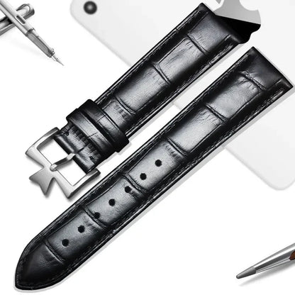 Cinturino universale in pelle da uomo, cinturino con motivo coccodrillo, primo strato, VachAndervc Constantin Heritage, 19mm, 21mm