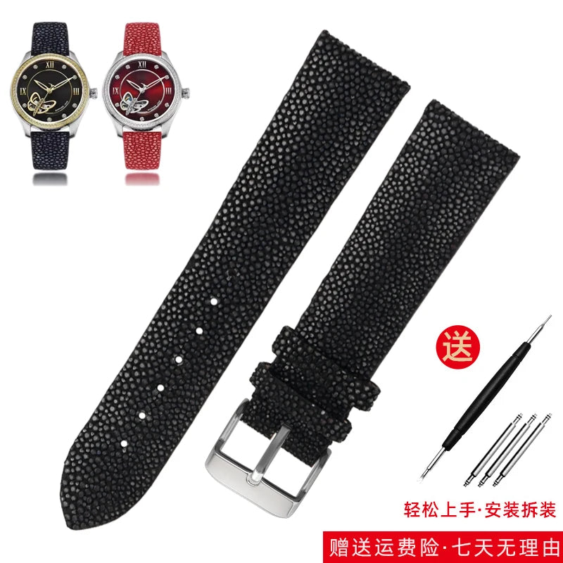 Bracelet de montre en peau de poisson perle pour Huawei TISSOT Omega Mido Tudor bracelet de montre en cuir Manta Ray pour hommes et femmes 20mm 22mm