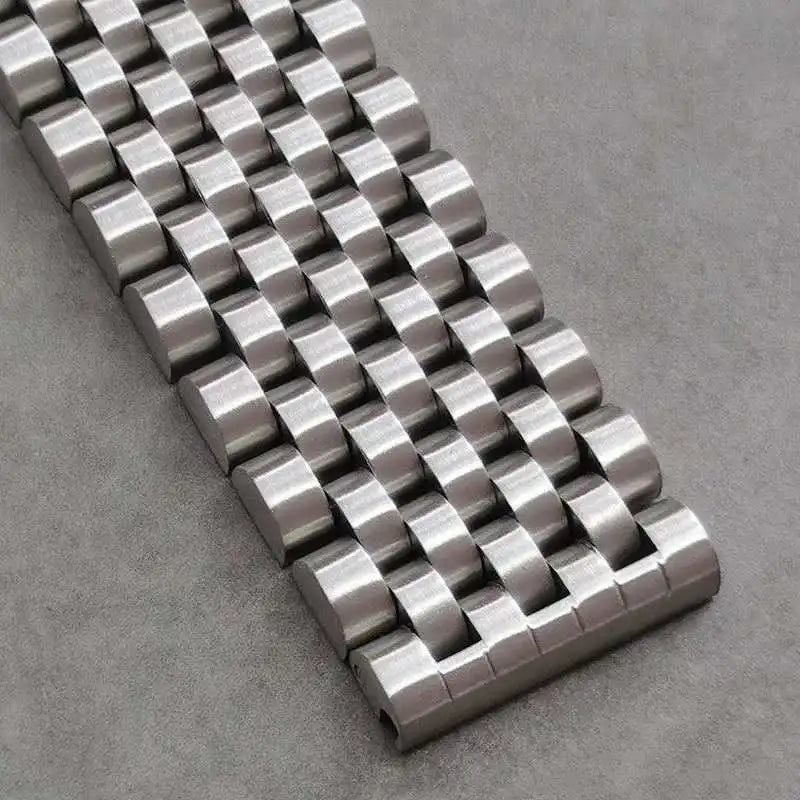 Cinturino universale in acciaio inossidabile, estremità diritta curva, sette perle di riso, bracciale, adatto a tutti gli orologi, 20 mm, 22 mm
