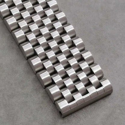 Cinturino universale in acciaio inossidabile, estremità diritta curva, sette perle di riso, bracciale, adatto a tutti gli orologi, 20 mm, 22 mm