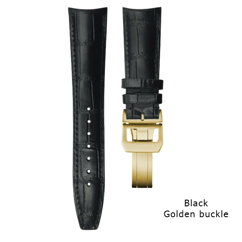 Curved end watch strap for IWC PILOT Portugieser Portofino 20mm 21mm 22mm genuine calfskin watchband high quality cowhide strap