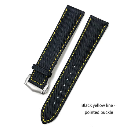Cowhide Nylon Watch Strap for Omega Seamaster, SEIKO, IWC, Longines, Tudor, 19mm, 20mm, 21mm, 22mm, Fabric Canvas Watchband