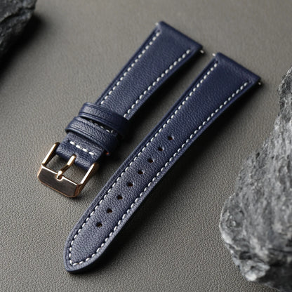 High-End French Goatskin Leather Strap 18 19 20 21 22MM Teal Quick Release, Soft Strap Compatible with GT5 6 41mm 46mm Vintage