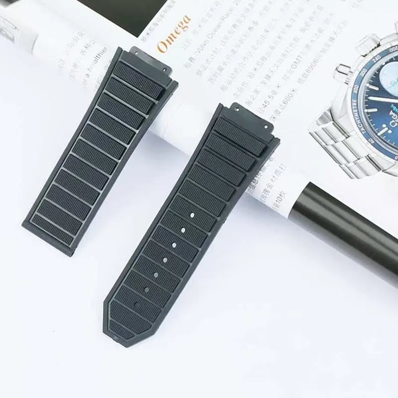 19*29mm 19*27mm for Hublot King Power UNICO Big BANG Watch Strap Silicone Rubber Band Interface Replacement Strap with Tool