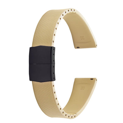 Cinturini per orologi in gomma Delugs CTS Fkm da 20 mm con fibbia a farfalla, 4 colori, texture unica, cinturino per orologi a sgancio rapido per orologi di marca