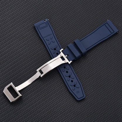 20mm 21mm 22mm Premium FKM Fluoro Rubber Watch Straps FPM Butterfly Buckle Quick Release Watch Bands for I-WC Watch Bands