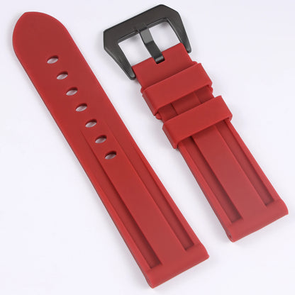 Bracelet de montre universel en silicone 20-26 mm noir jaune bleu vert rouge en caoutchouc pour Panerai Seiko Casio Huawei Samsung