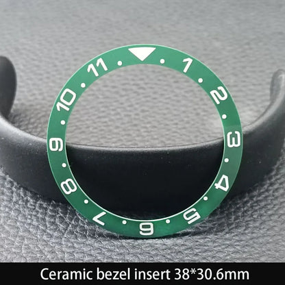 38mm x 30.6mm Sloped Ceramic Bezel GMT and Diving Watch Insert for 40mm Men's Watch Replacement Watch Bezel Inserts