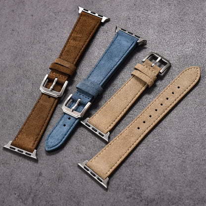 Suede Leather Bracelet for Apple Watch Band 44mm 40mm 38mm 45mm 41mm Vintage Leather Strap iWatch Series 6 SE 7 8 9 10 Ultra2 49