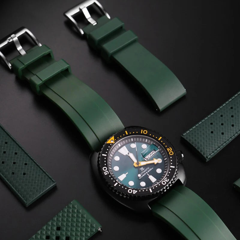 Cinturini per orologi in gomma verde premium – Sport – Disponibili varie texture – 1 pezzo