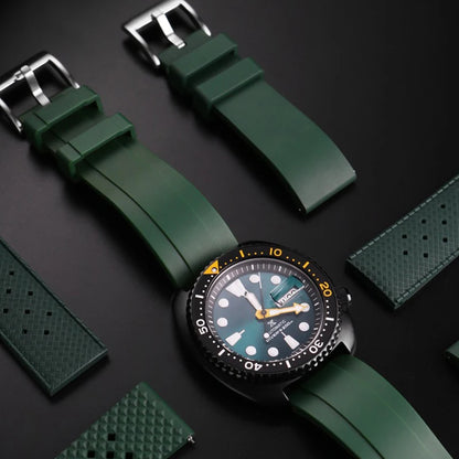 Cinturini per orologi in gomma verde premium – Sport – Disponibili varie texture – 1 pezzo