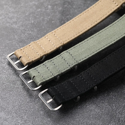 Cinturino in tela rinforzata morbida, impermeabile, anti-sudore, anti-polvere, cinturino morbido nero e verde, cinturino per orologio non in nylon, 20mm, 22mm