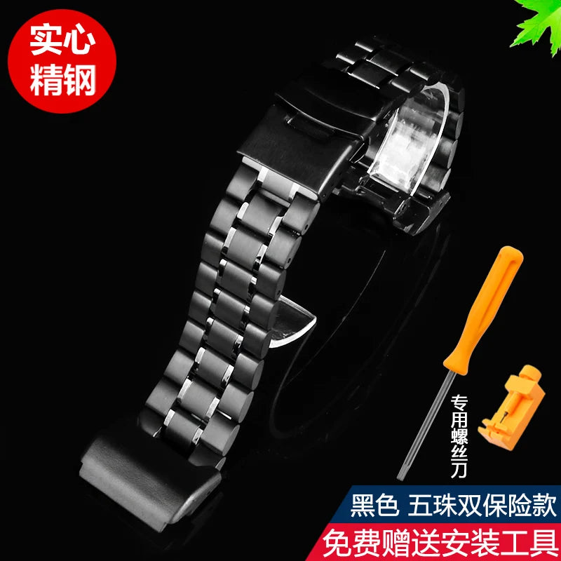 Cinturino da uomo in acciaio inossidabile per orologio Casio G-SHOCK GWG-1000-1A/A3/1A1 GB/GG, nero, sportivo, impermeabile, accessori