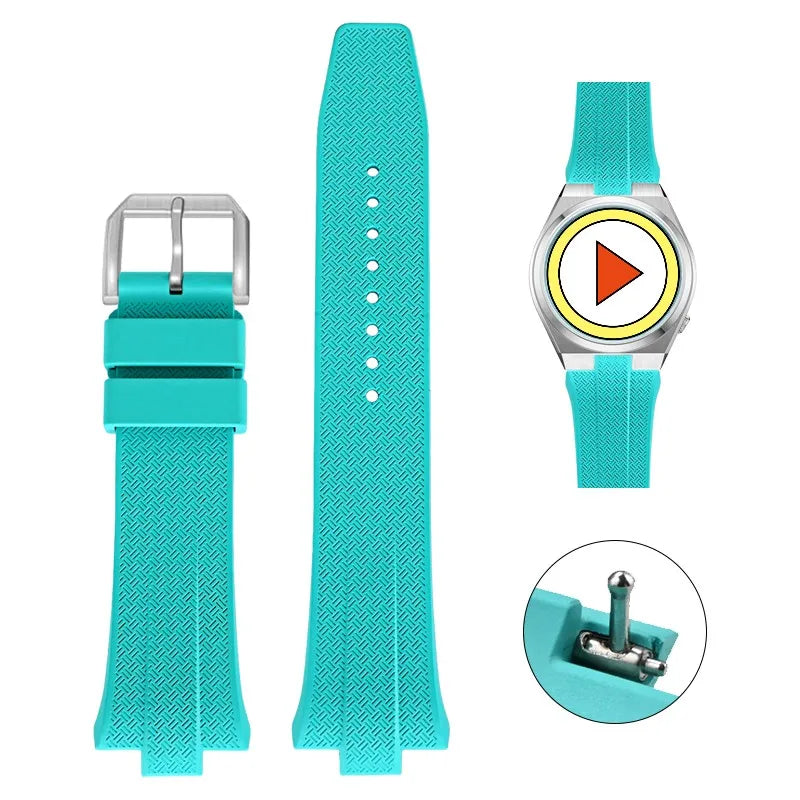 Advanced FKM Fluoro Rubber Watch Strap, 9mm, for Citizen TSUYOSA Collection NJ0150 NJ0151ME, Silicone Watch Bands for Men and Women