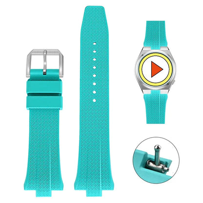 Advanced FKM Fluoro Rubber Watch Strap, 9mm, for Citizen TSUYOSA Collection NJ0150 NJ0151ME, Silicone Watch Bands for Men and Women