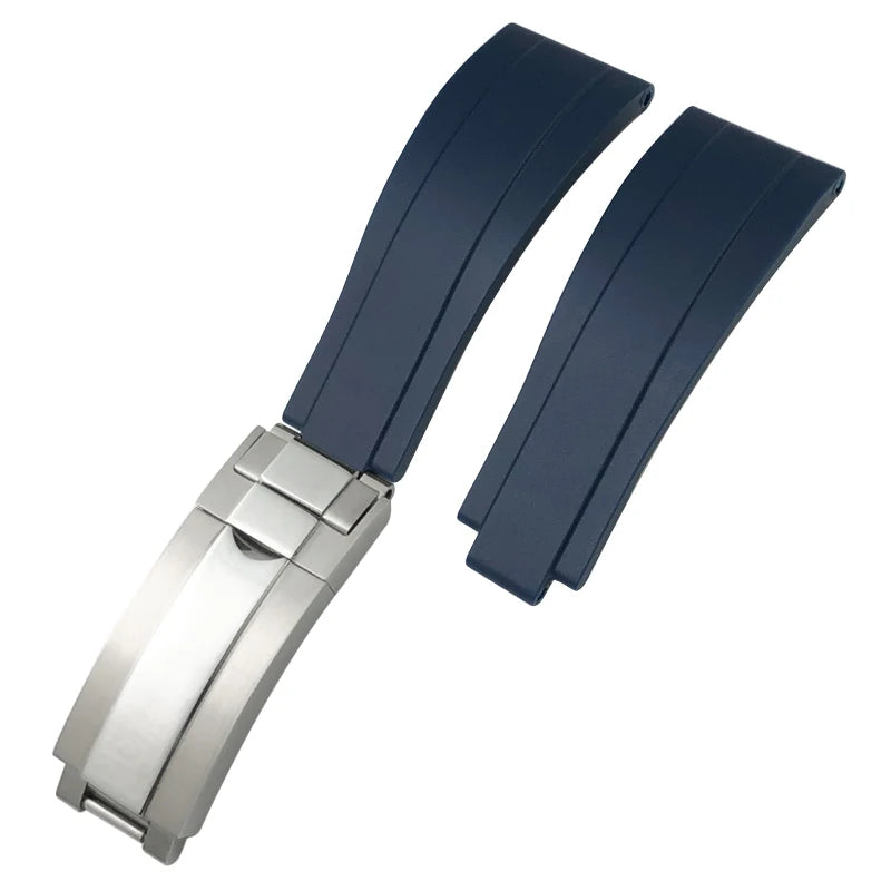 Natural Rubber Watch Strap for Rolex SUBMARINER Explorer Air King Deepsea, Soft Silicone Watch Band, High Quality, 20mm, 21mm