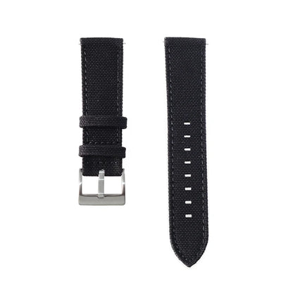 20mm 22mm Quick Release Canvas Watch Strap - Black Khaki