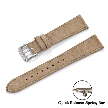 Bracelet en cuir suédé souple 18/19/20/22mm, gris, Vintage, à dégagement rapide, pour Omega Seiko Huawei, ceinture universelle