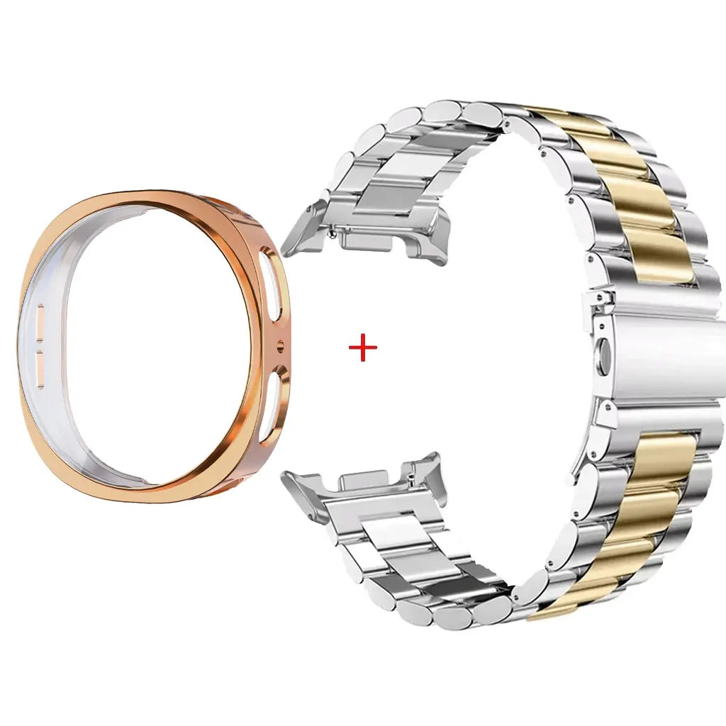 Stainless Steel Watch Band + Case for Samsung Galaxy Watch 8 40mm 44mm, Full Cover Metal Strap