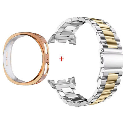 Stainless Steel Watch Band + Case for Samsung Galaxy Watch 8 40mm 44mm, Full Cover Metal Strap