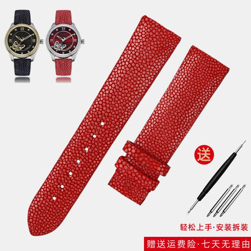 Bracelet de montre en peau de poisson perle pour Huawei TISSOT Omega Mido Tudor bracelet de montre en cuir Manta Ray pour hommes et femmes 20mm 22mm