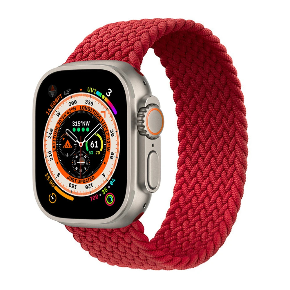 Bracelet tressé Solo Loop pour Apple Watch, 46mm 44mm 40mm 45mm 41mm 42mm, Correa, iWatch Series 11 10 9 SE 8 7 6 5 4 3