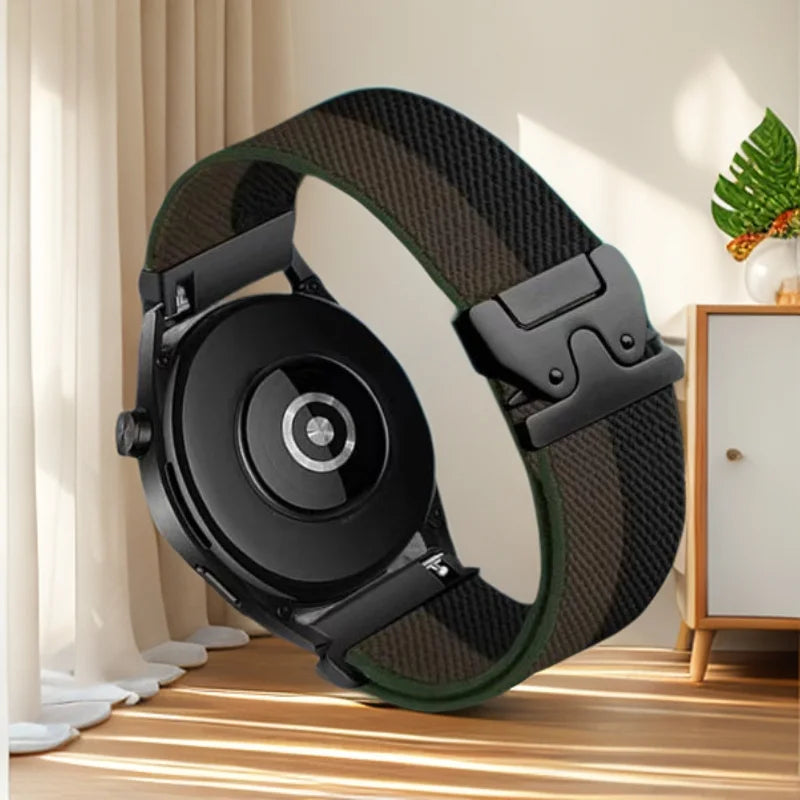 Cinturino con fibbia a paracadute 18mm 20mm 22mm, per Garmin Vivoactive 5, Erunner245, cinturino elastico per orologi Samsung/Huawei